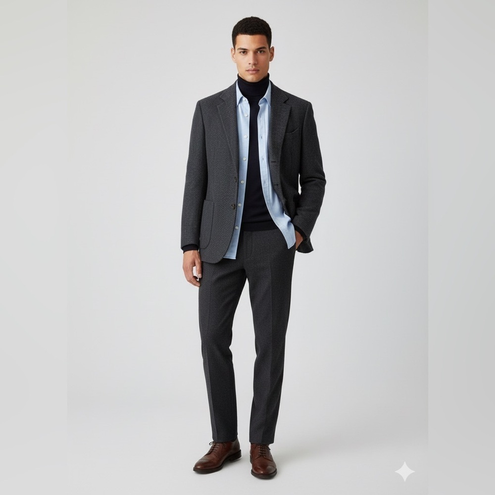 Giorgio Armani Wool Blend Textured Casual Gray Blazer , size 52/L
